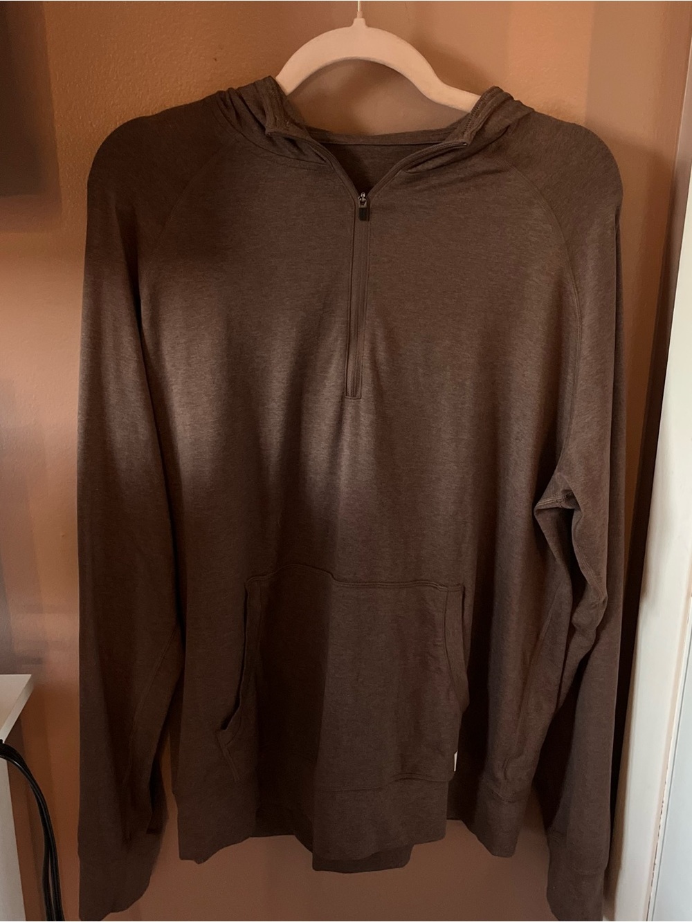 Vuori Men's Ponto Performance Half-Zip Hoodie Pullover - Brown